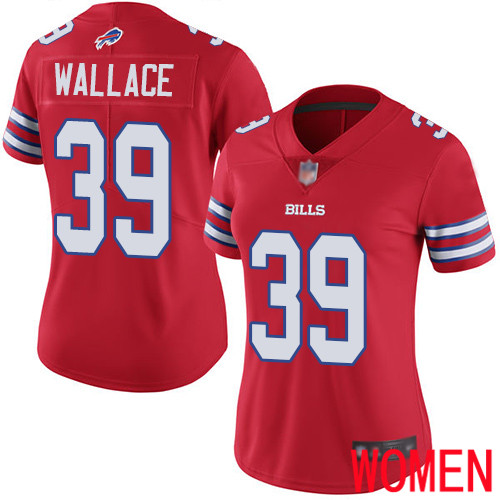 Women Buffalo Bills #39 Levi Wallace Limited Red Rush Vapor Untouchable NFL Jersey->women nfl jersey->Women Jersey